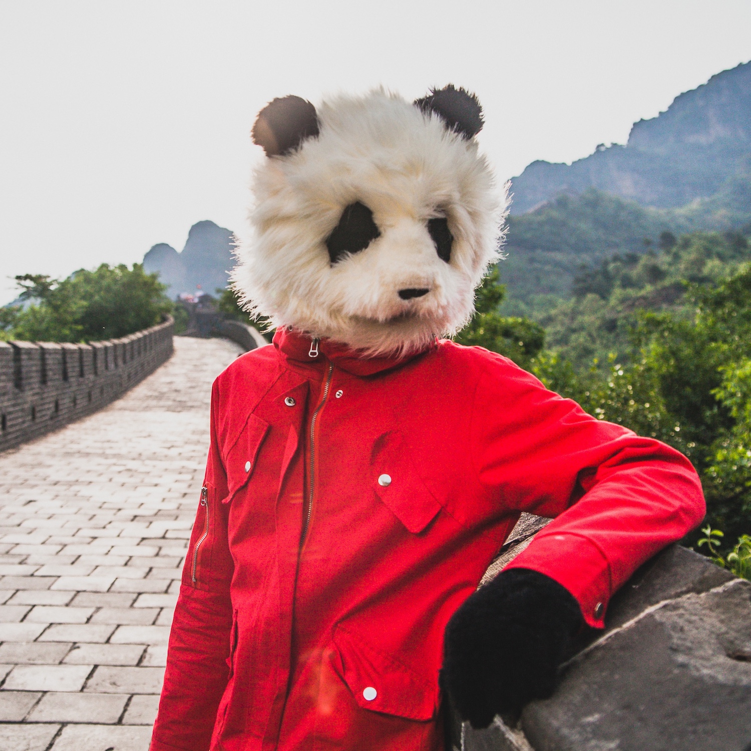 Steo Le Panda performing at the Great Wall